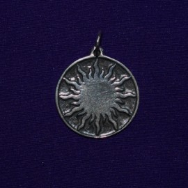 Flaming Sun Silver Pendant